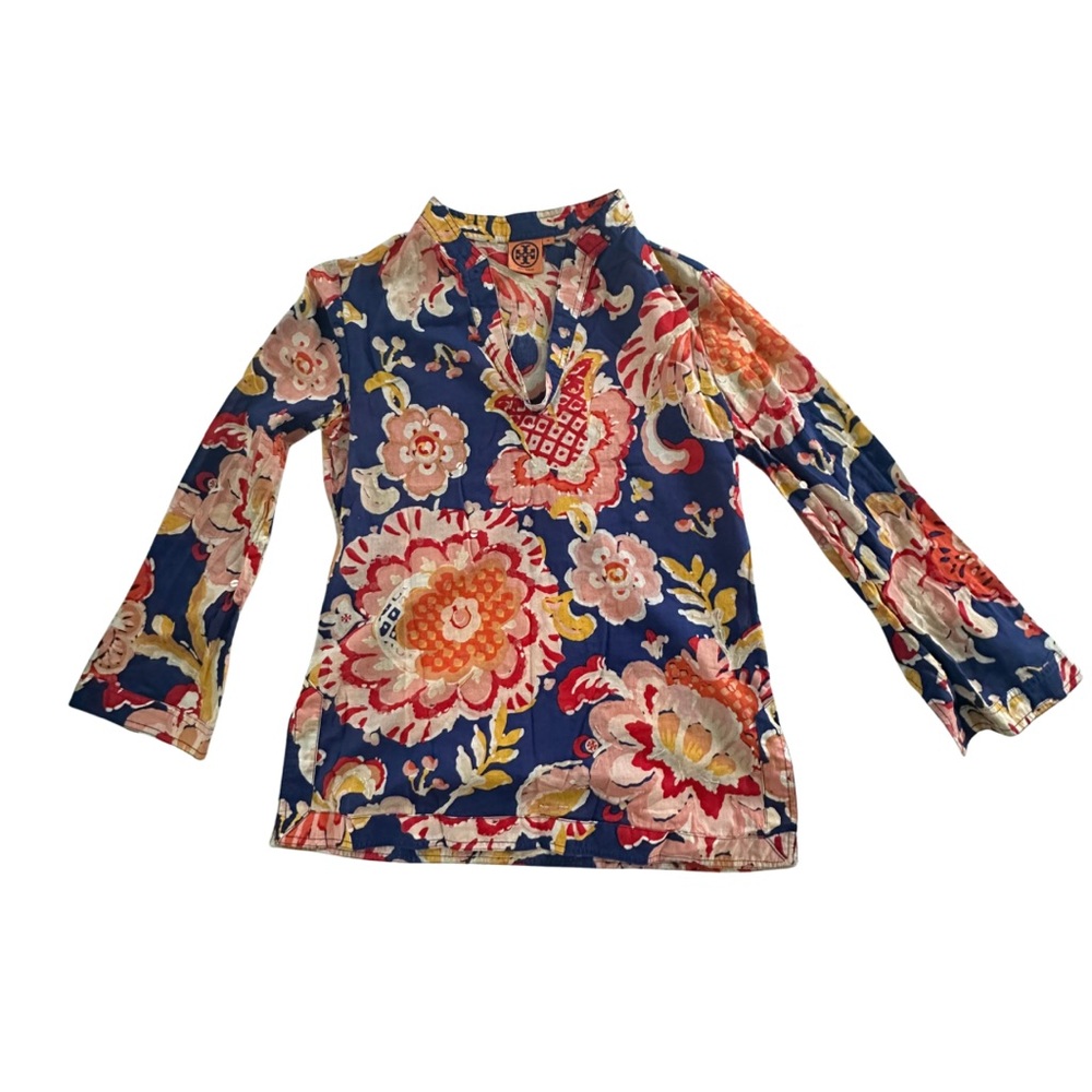 Tory Burch Floral Tunic Top – Boho Chic, Long Sleeve